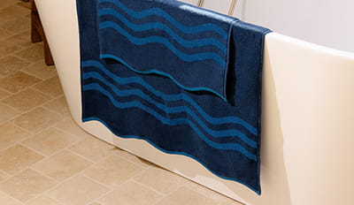 Parure de bain coton Ondalys marine