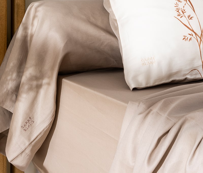 Housse de couette r&eacute;versible satin de coton Aura
