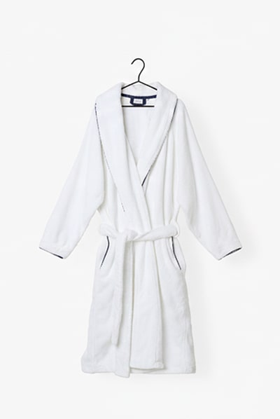 Mixed Sasha bathrobe White and navy cotton