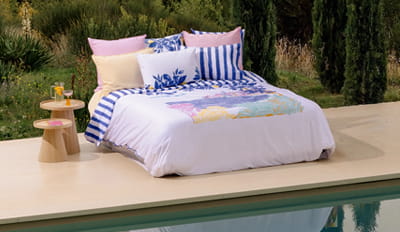 Housse de couette r&eacute;versible coton La Perle