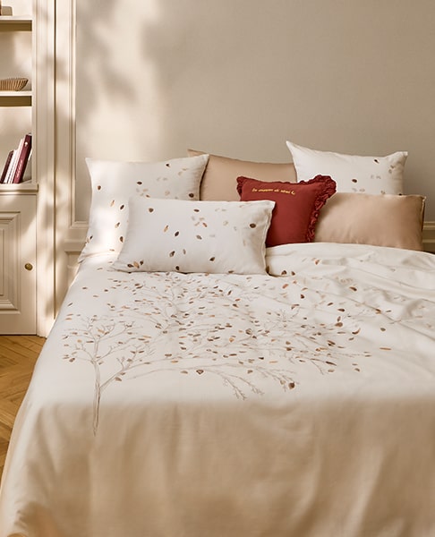 Housse de couette satin de coton Equinoxe II lin