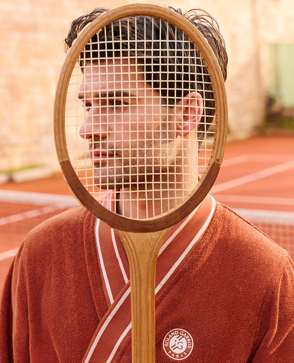 Peignoir homme coton Roland Garros 2026 terre battue