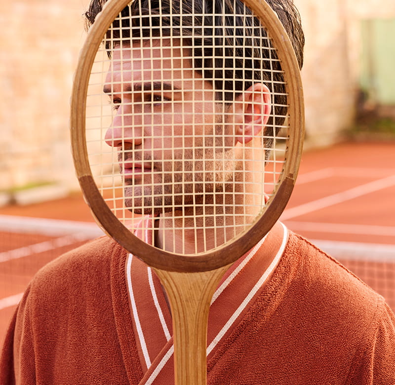 Peignoir homme coton Roland Garros 2026 terre battue