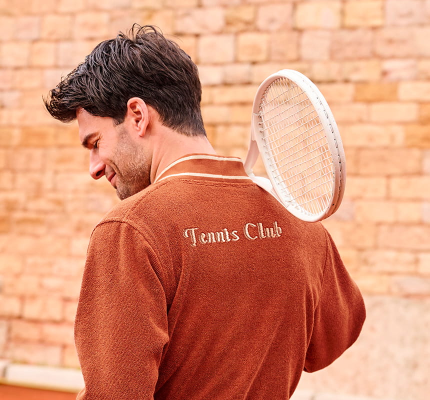 Roland Garros 2026 Men's Cotton Bathrobe Clay Court