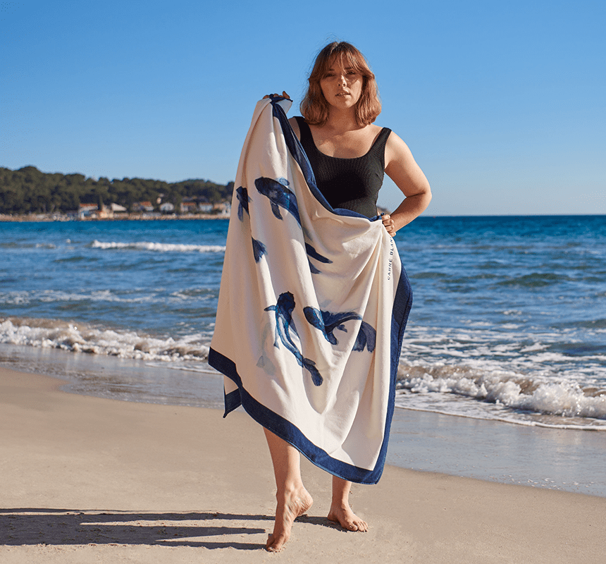 Hypnotic white beach towel