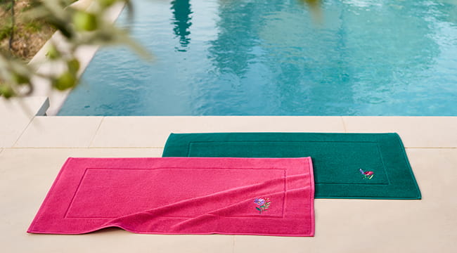 Tapis de bain coton et lyocell Grasse émeraude