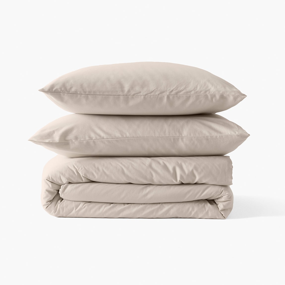 Housse de couette satin de coton lavé bio Quartz dune