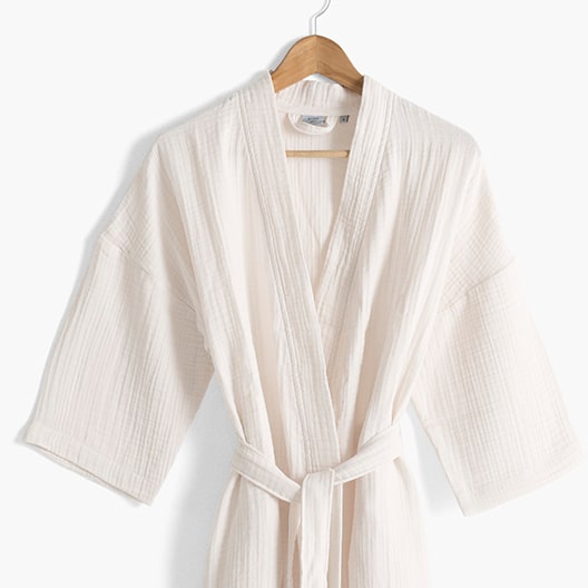 Peignoir femme gaze de coton biologique Naturelle naturel