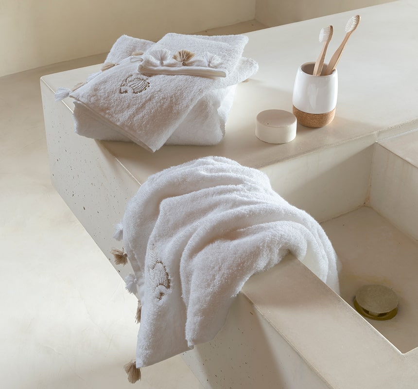 Drap de bain coton Amorgos blanc