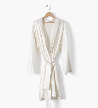 Déshabillé kimono en soie de mûrier Beauté ivoire