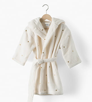 Peignoir enfant coton Zéphire ivoire coeur
