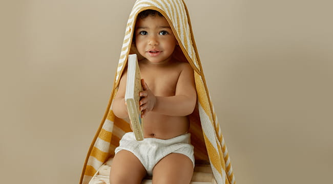 Cape de bain coton Elie miel