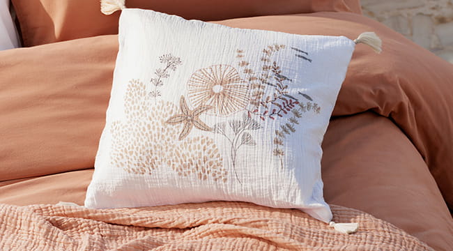 Housse de coussin gaze de coton Calanca