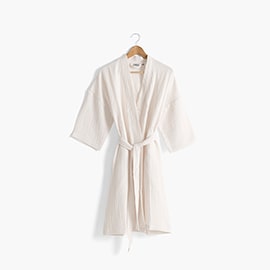 Women's natural organic cotton gauze bathrobe