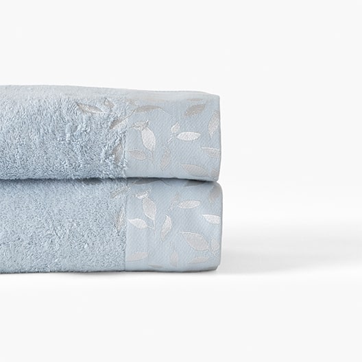 Drap de bain coton et viscose de bambou Equinoxe bleu givre
