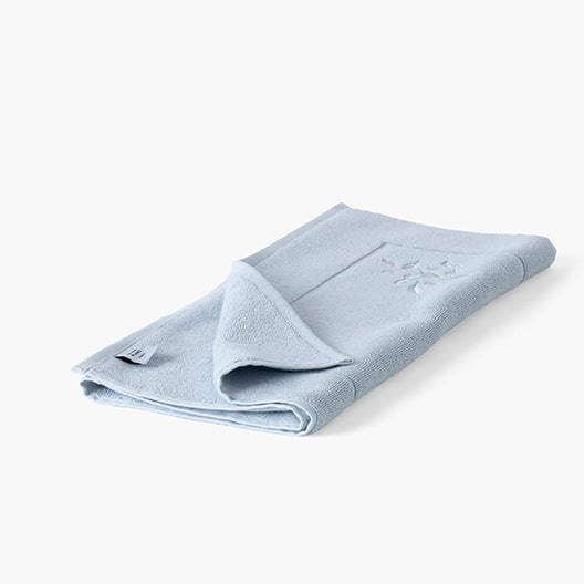 Tapis de bain coton Equinoxe bleu givre