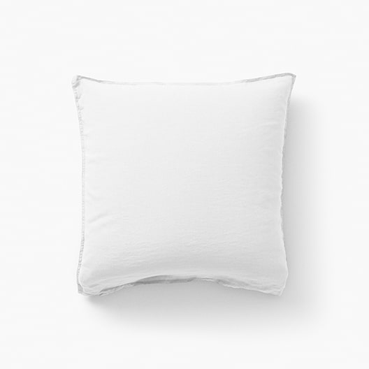 Songe white square washed linen pillowcase