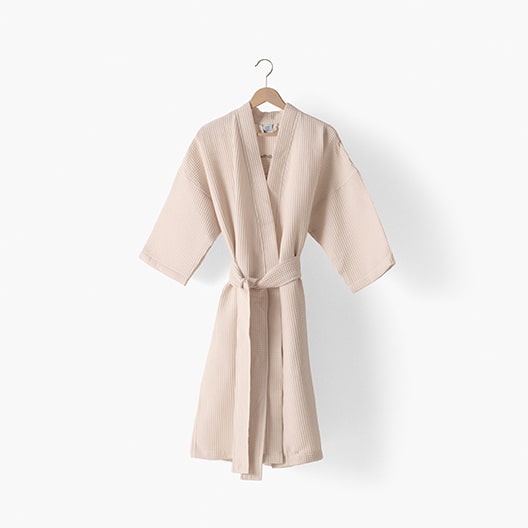 Natural Amorgos kimono collar bathrobe for women