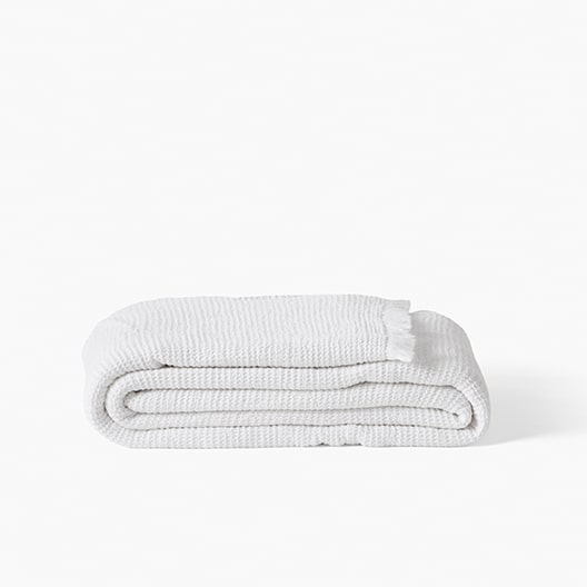 Mélodie white cotton honeycomb bedspread