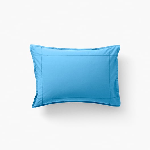 Square cotton percale pillow case Neo azur