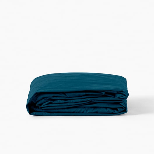 Fitted sheet percale cotton Neo bleu prusse
