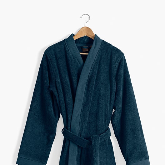 Peignoir homme coton moelleux Roméo bleu