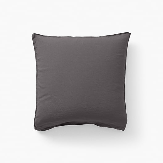 Songe charbon square pillow case in washed linen and cotton