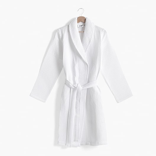 Peignoir femme coton col châle Circles