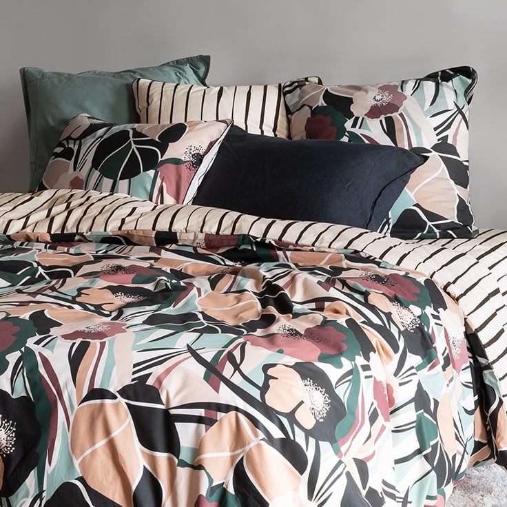 Housse de couette réversible percale de coton bio Gisèle