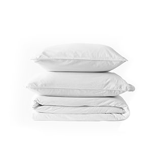 Housse de couette coton lav&eacute; biologique Souffle blanc