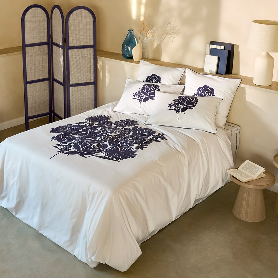 Housse de couette réversible coton Rosablue