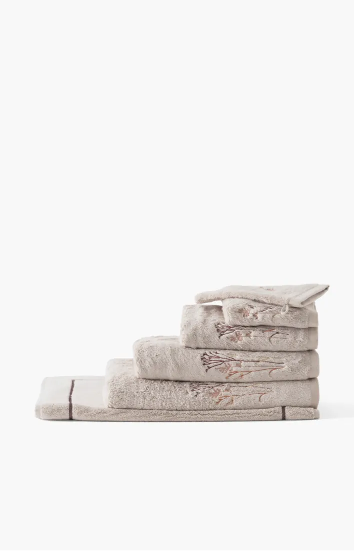 Parure de bain coton et viscose de bambou Aura taupe