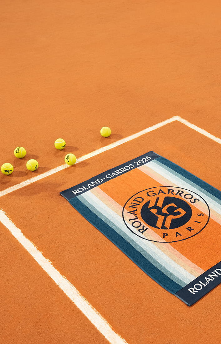 Serviette de toilette coton bio joueur•se Roland-Garros 2026 multicolore