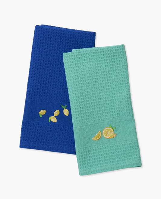 Torchon coton nid d'abeille Zeste outre-mer