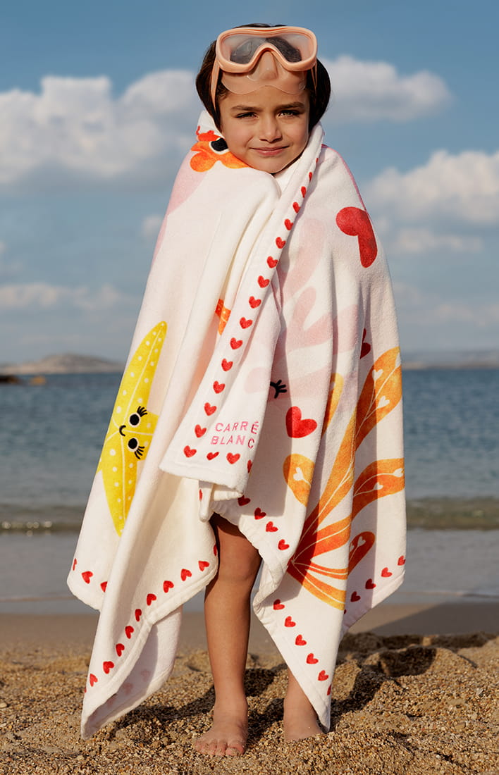 Drap de plage velours de coton Corra enfant