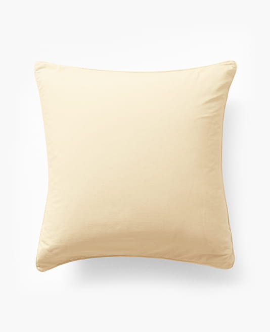 Taie d'oreiller carrée coton lavé bio Souffle jaune pastel
