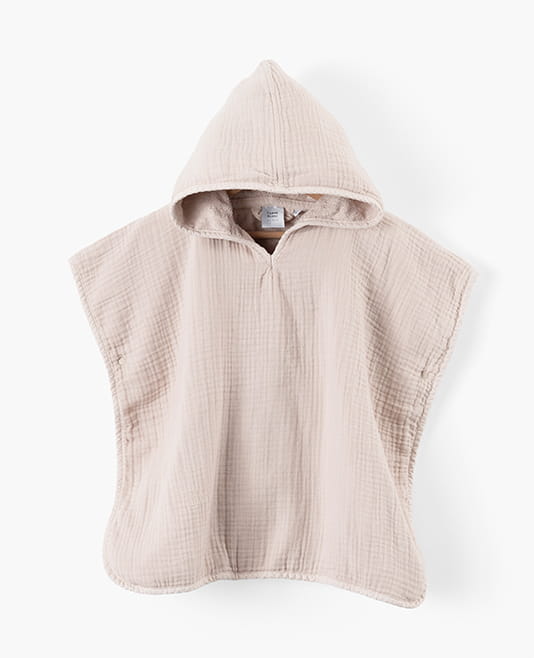 Poncho double face coton et gaze de coton Lino