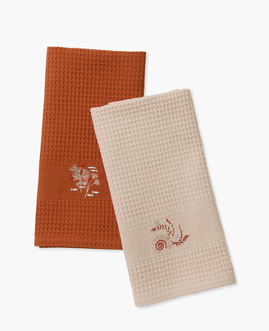 Torchon coton nid d'abeille Cala