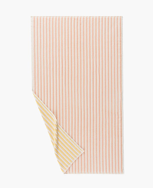 Drap de bain coton double face Combo pêche et jaune
