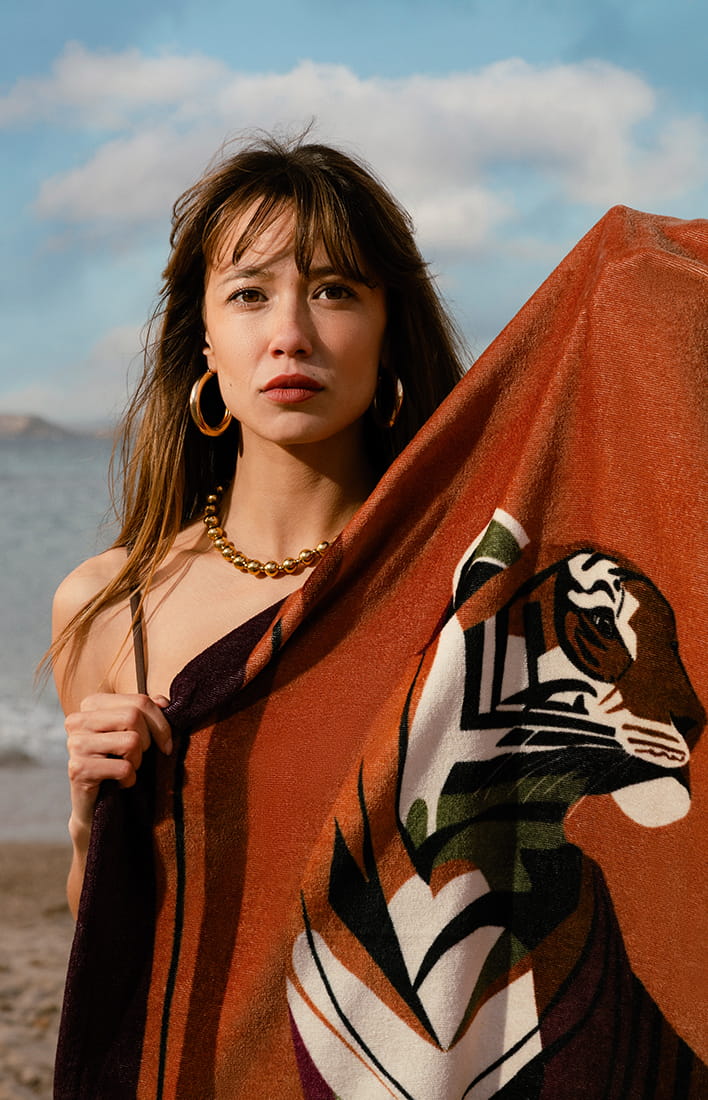 Drap de plage velours de coton Le Carré