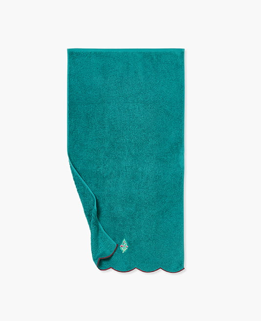 Drap de bain coton bio Bundi émeraude
