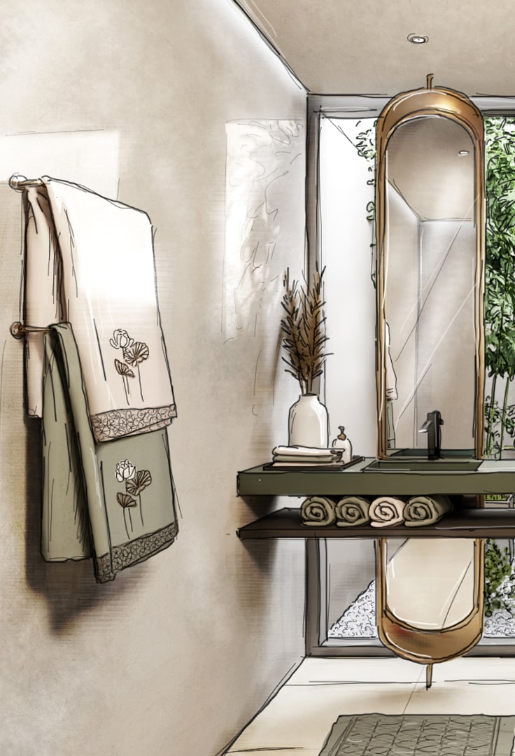 Parure de bain Lotus